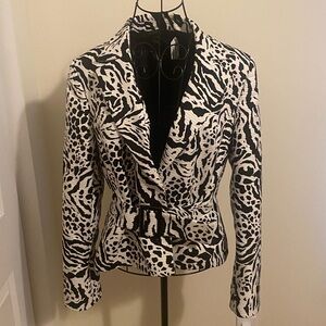 Liz Claiborne Black and White Patterned Blazer